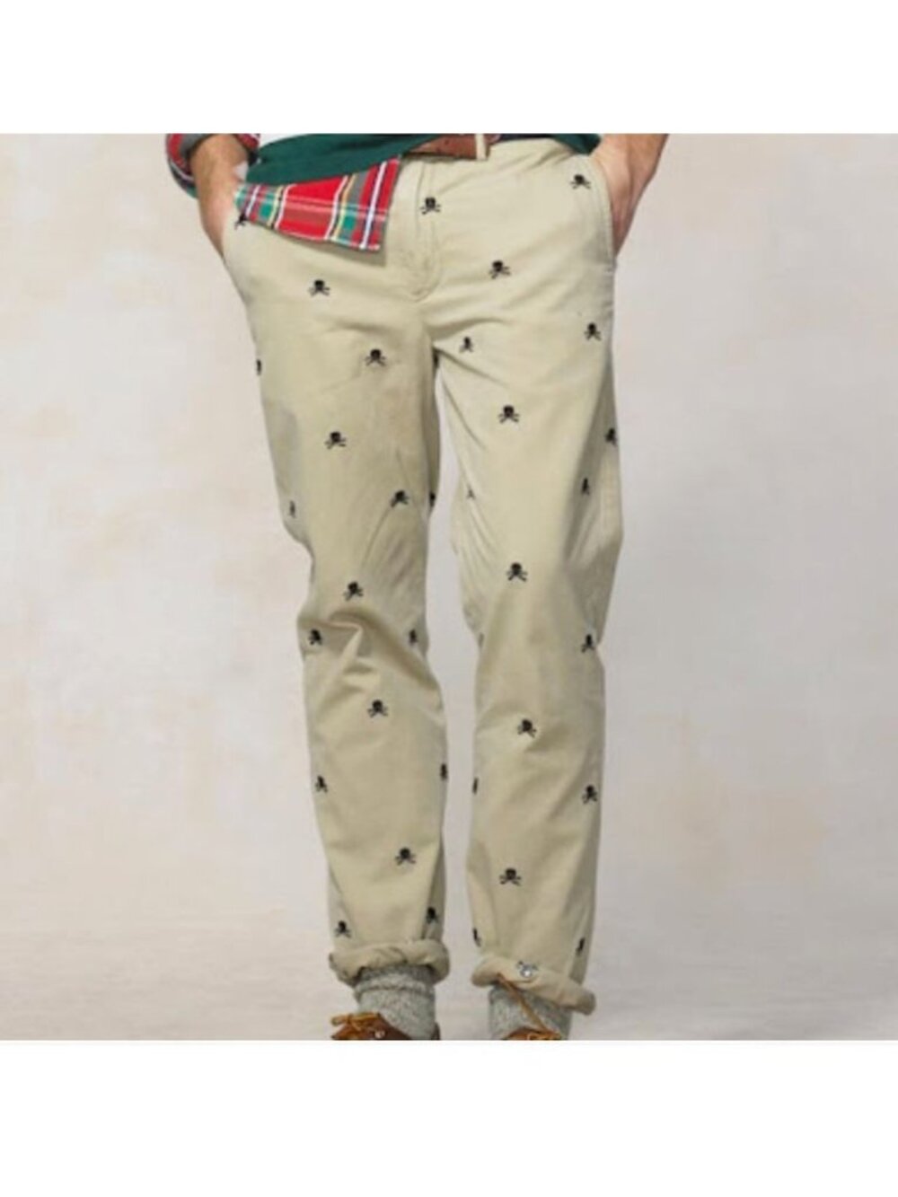VTG RUGBY RALPH LAUREN Men's University Chino Skull Pants Size 32